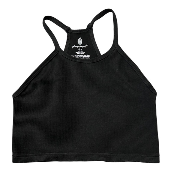 Free People Happiness Runs Tank Top Black w/ Logo on Back NWOT - Picture 4 of 5